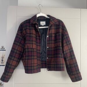 Steven Alan checkered cropped bomber jacket